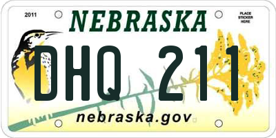 NE license plate DHQ211