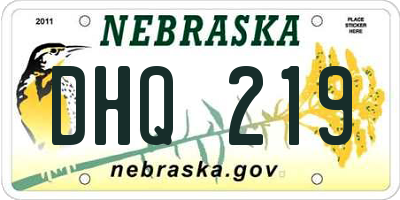NE license plate DHQ219