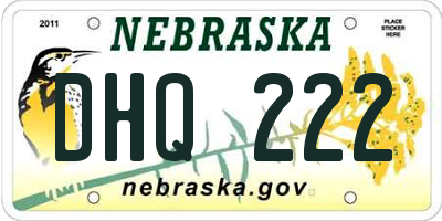 NE license plate DHQ222