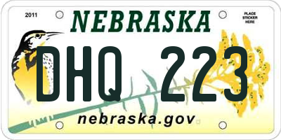 NE license plate DHQ223