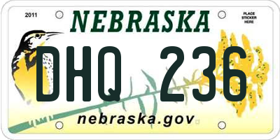 NE license plate DHQ236