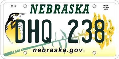 NE license plate DHQ238
