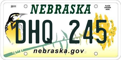 NE license plate DHQ245