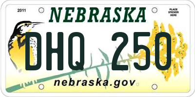 NE license plate DHQ250