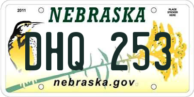 NE license plate DHQ253