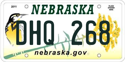 NE license plate DHQ268