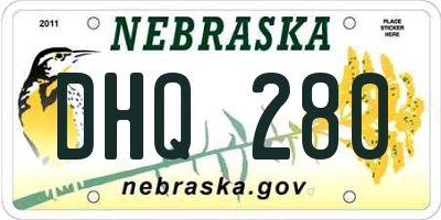 NE license plate DHQ280