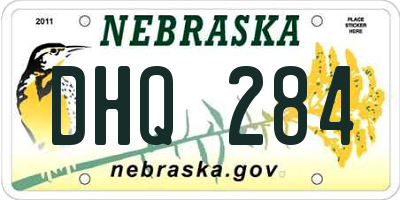 NE license plate DHQ284