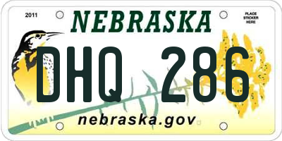 NE license plate DHQ286