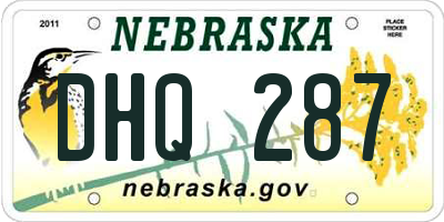 NE license plate DHQ287