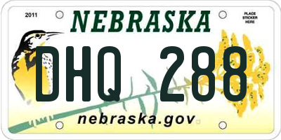 NE license plate DHQ288