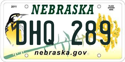 NE license plate DHQ289