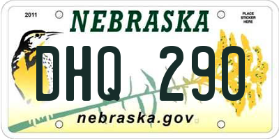 NE license plate DHQ290