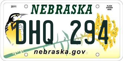 NE license plate DHQ294