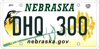 NE license plate DHQ300