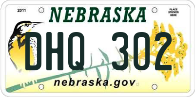 NE license plate DHQ302