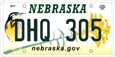 NE license plate DHQ305