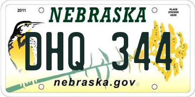 NE license plate DHQ344