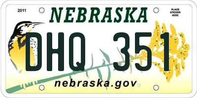 NE license plate DHQ351