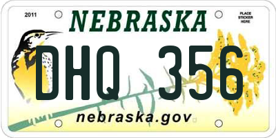 NE license plate DHQ356