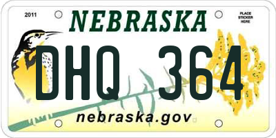 NE license plate DHQ364
