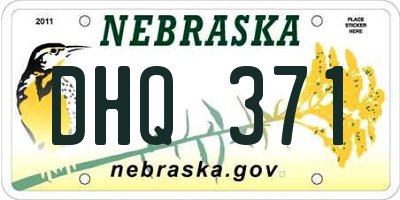 NE license plate DHQ371