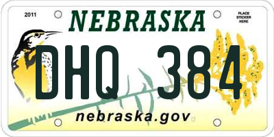 NE license plate DHQ384
