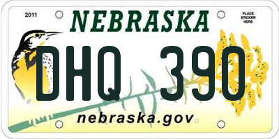 NE license plate DHQ390