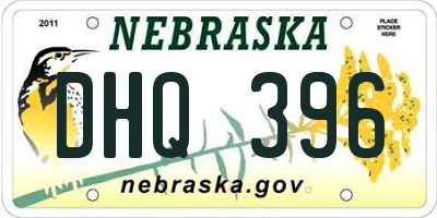 NE license plate DHQ396
