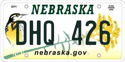 NE license plate DHQ426