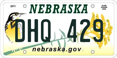 NE license plate DHQ429