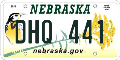 NE license plate DHQ441