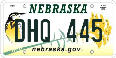 NE license plate DHQ445
