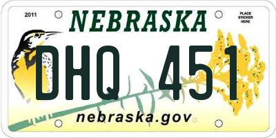NE license plate DHQ451