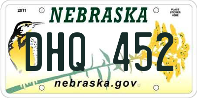 NE license plate DHQ452