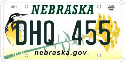 NE license plate DHQ455