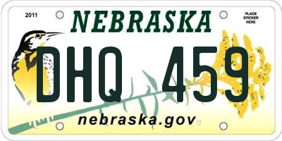 NE license plate DHQ459