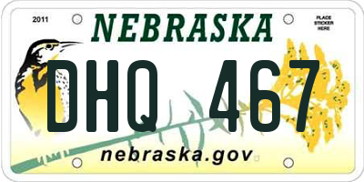 NE license plate DHQ467
