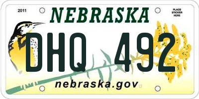 NE license plate DHQ492