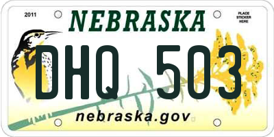 NE license plate DHQ503