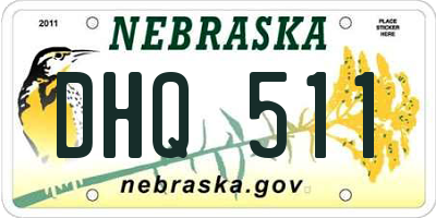 NE license plate DHQ511