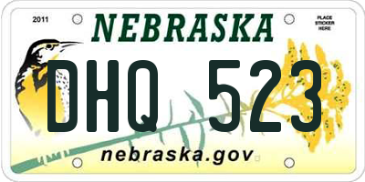 NE license plate DHQ523