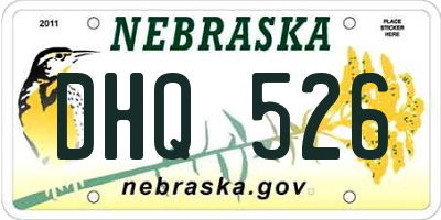 NE license plate DHQ526