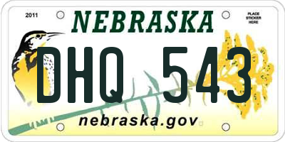 NE license plate DHQ543