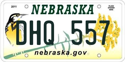 NE license plate DHQ557