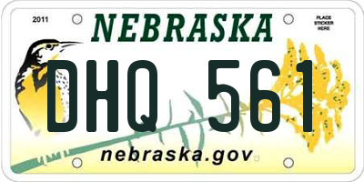 NE license plate DHQ561