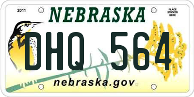 NE license plate DHQ564