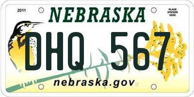 NE license plate DHQ567