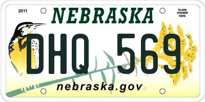 NE license plate DHQ569
