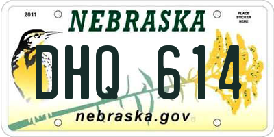 NE license plate DHQ614